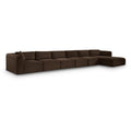  Manufacturer Color_Brown -- Shaggy 207" Brown Corduroy Performance Fabric Upholstered 6 pc Modular Sectional IMAGE 1