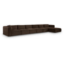 Meridian Shaggy Brown Corduroy Performance Fabric Modular Sectional IMAGE 1