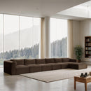 Meridian Shaggy Brown Corduroy Performance Fabric Modular Sectional IMAGE 2