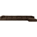  Manufacturer Color_Brown -- Shaggy 207" Brown Corduroy Performance Fabric Upholstered 6 pc Modular Sectional IMAGE 3