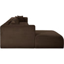  Manufacturer Color_Brown -- Shaggy 207" Brown Corduroy Performance Fabric Upholstered 6 pc Modular Sectional IMAGE 4