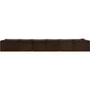  Manufacturer Color_Brown -- Shaggy 207" Brown Corduroy Performance Fabric Upholstered 6 pc Modular Sectional IMAGE 5