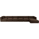  Manufacturer Color_Brown -- Shaggy 207" Brown Corduroy Performance Fabric Upholstered 6 pc Modular Sectional IMAGE 6