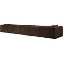  Manufacturer Color_Brown -- Shaggy 207" Brown Corduroy Performance Fabric Upholstered 6 pc Modular Sectional IMAGE 7