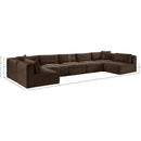  Manufacturer Color_Brown -- Shaggy 171" Brown Corduroy Performance Fabric Upholstered 7 pc Modular Sectional IMAGE 12