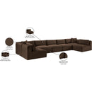  Manufacturer Color_Brown -- Shaggy 171" Brown Corduroy Performance Fabric Upholstered 7 pc Modular Sectional IMAGE 13