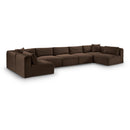  Manufacturer Color_Brown -- Shaggy 171" Brown Corduroy Performance Fabric Upholstered 7 pc Modular Sectional IMAGE 1