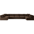  Manufacturer Color_Brown -- Shaggy 171" Brown Corduroy Performance Fabric Upholstered 7 pc Modular Sectional IMAGE 3