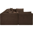  Manufacturer Color_Brown -- Shaggy 171" Brown Corduroy Performance Fabric Upholstered 7 pc Modular Sectional IMAGE 4