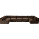  Manufacturer Color_Brown -- Shaggy 171" Brown Corduroy Performance Fabric Upholstered 7 pc Modular Sectional IMAGE 6