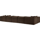  Manufacturer Color_Brown -- Shaggy 171" Brown Corduroy Performance Fabric Upholstered 7 pc Modular Sectional IMAGE 7