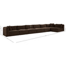  Manufacturer Color_Brown -- Shaggy 202" Brown Corduroy Performance Fabric Upholstered 7 pc Modular Sectional IMAGE 13