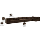  Manufacturer Color_Brown -- Shaggy 202" Brown Corduroy Performance Fabric Upholstered 7 pc Modular Sectional IMAGE 14