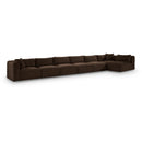  Manufacturer Color_Brown -- Shaggy 202" Brown Corduroy Performance Fabric Upholstered 7 pc Modular Sectional IMAGE 1