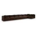 Meridian Shaggy Brown Corduroy Performance Fabric Modular Sectional IMAGE 1