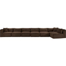  Manufacturer Color_Brown -- Shaggy 202" Brown Corduroy Performance Fabric Upholstered 7 pc Modular Sectional IMAGE 3