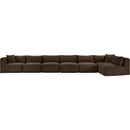 Meridian Shaggy Brown Corduroy Performance Fabric Modular Sectional IMAGE 3