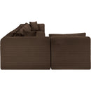 Manufacturer Color_Brown -- Shaggy 202" Brown Corduroy Performance Fabric Upholstered 7 pc Modular Sectional IMAGE 4