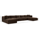  Manufacturer Color_Brown -- Shaggy 171" Brown Corduroy Performance Fabric Upholstered 7 pc Modular Sectional IMAGE 11