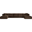  Manufacturer Color_Brown -- Shaggy 171" Brown Corduroy Performance Fabric Upholstered 7 pc Modular Sectional IMAGE 3