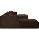  Manufacturer Color_Brown -- Shaggy 171" Brown Corduroy Performance Fabric Upholstered 7 pc Modular Sectional IMAGE 4