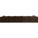 Meridian Shaggy Brown Corduroy Performance Fabric Modular Sectional IMAGE 5