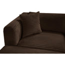  Manufacturer Color_Brown -- Shaggy 140" Brown Corduroy Performance Fabric Upholstered 7 pc Modular Sectional IMAGE 10