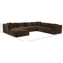  Manufacturer Color_Brown -- Shaggy 140" Brown Corduroy Performance Fabric Upholstered 7 pc Modular Sectional IMAGE 13