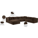  Manufacturer Color_Brown -- Shaggy 140" Brown Corduroy Performance Fabric Upholstered 7 pc Modular Sectional IMAGE 14