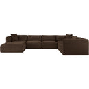  Manufacturer Color_Brown -- Shaggy 140" Brown Corduroy Performance Fabric Upholstered 7 pc Modular Sectional IMAGE 3