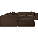  Manufacturer Color_Brown -- Shaggy 140" Brown Corduroy Performance Fabric Upholstered 7 pc Modular Sectional IMAGE 4