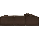  Manufacturer Color_Brown -- Shaggy 140" Brown Corduroy Performance Fabric Upholstered 7 pc Modular Sectional IMAGE 5