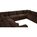  Manufacturer Color_Brown -- Shaggy 140" Brown Corduroy Performance Fabric Upholstered 8 pc Modular Sectional IMAGE 11