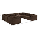  Manufacturer Color_Brown -- Shaggy 140" Brown Corduroy Performance Fabric Upholstered 8 pc Modular Sectional IMAGE 13