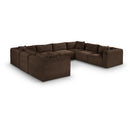  Manufacturer Color_Brown -- Shaggy 140" Brown Corduroy Performance Fabric Upholstered 8 pc Modular Sectional IMAGE 1