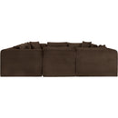 Meridian Shaggy Brown Corduroy Performance Fabric Modular Sectional IMAGE 4