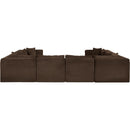  Manufacturer Color_Brown -- Shaggy 140" Brown Corduroy Performance Fabric Upholstered 8 pc Modular Sectional IMAGE 5