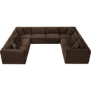  Manufacturer Color_Brown -- Shaggy 140" Brown Corduroy Performance Fabric Upholstered 8 pc Modular Sectional IMAGE 6