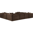  Manufacturer Color_Brown -- Shaggy 140" Brown Corduroy Performance Fabric Upholstered 8 pc Modular Sectional IMAGE 7