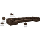  Manufacturer Color_Brown -- Shaggy 202" Brown Corduroy Performance Fabric Upholstered 8 pc Modular Sectional IMAGE 13