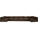 Manufacturer Color_Brown -- Shaggy 202" Brown Corduroy Performance Fabric Upholstered 8 pc Modular Sectional IMAGE 3
