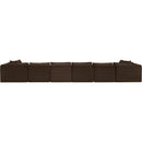  Manufacturer Color_Brown -- Shaggy 202" Brown Corduroy Performance Fabric Upholstered 8 pc Modular Sectional IMAGE 5