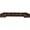  Manufacturer Color_Brown -- Shaggy 202" Brown Corduroy Performance Fabric Upholstered 8 pc Modular Sectional IMAGE 6