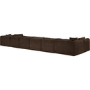  Manufacturer Color_Brown -- Shaggy 202" Brown Corduroy Performance Fabric Upholstered 8 pc Modular Sectional IMAGE 7