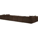 Meridian Shaggy Brown Corduroy Performance Fabric Modular Sectional IMAGE 7