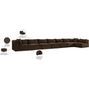  Manufacturer Color_Brown -- Shaggy 233" Brown Corduroy Performance Fabric Upholstered 8 pc Modular Sectional IMAGE 14