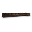  Manufacturer Color_Brown -- Shaggy 233" Brown Corduroy Performance Fabric Upholstered 8 pc Modular Sectional IMAGE 1