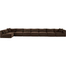  Manufacturer Color_Brown -- Shaggy 233" Brown Corduroy Performance Fabric Upholstered 8 pc Modular Sectional IMAGE 3