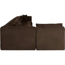 Meridian Shaggy Brown Corduroy Performance Fabric Modular Sectional IMAGE 4