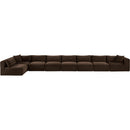  Manufacturer Color_Brown -- Shaggy 233" Brown Corduroy Performance Fabric Upholstered 8 pc Modular Sectional IMAGE 6